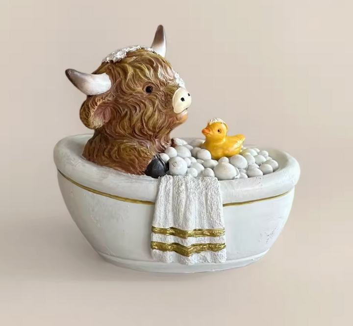 Highland Cow Bathroom Figures